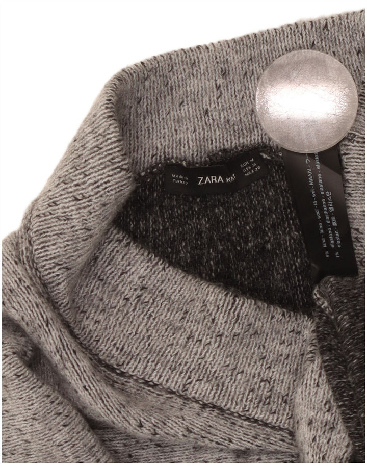 Zara Damestrik A-Line nederdel Medium W28 Grå Flecked Uld