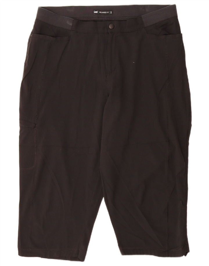 LEE Dame Relaxed Fit Cargo Capri Bukser US 14 XL W34 L20 Sort