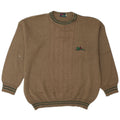 Vintage herre sweater med rund hals XL Khaki stribet