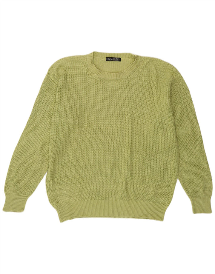 Andrea Fenzi Herre Crew Neck Jumper Sweater Medium Green