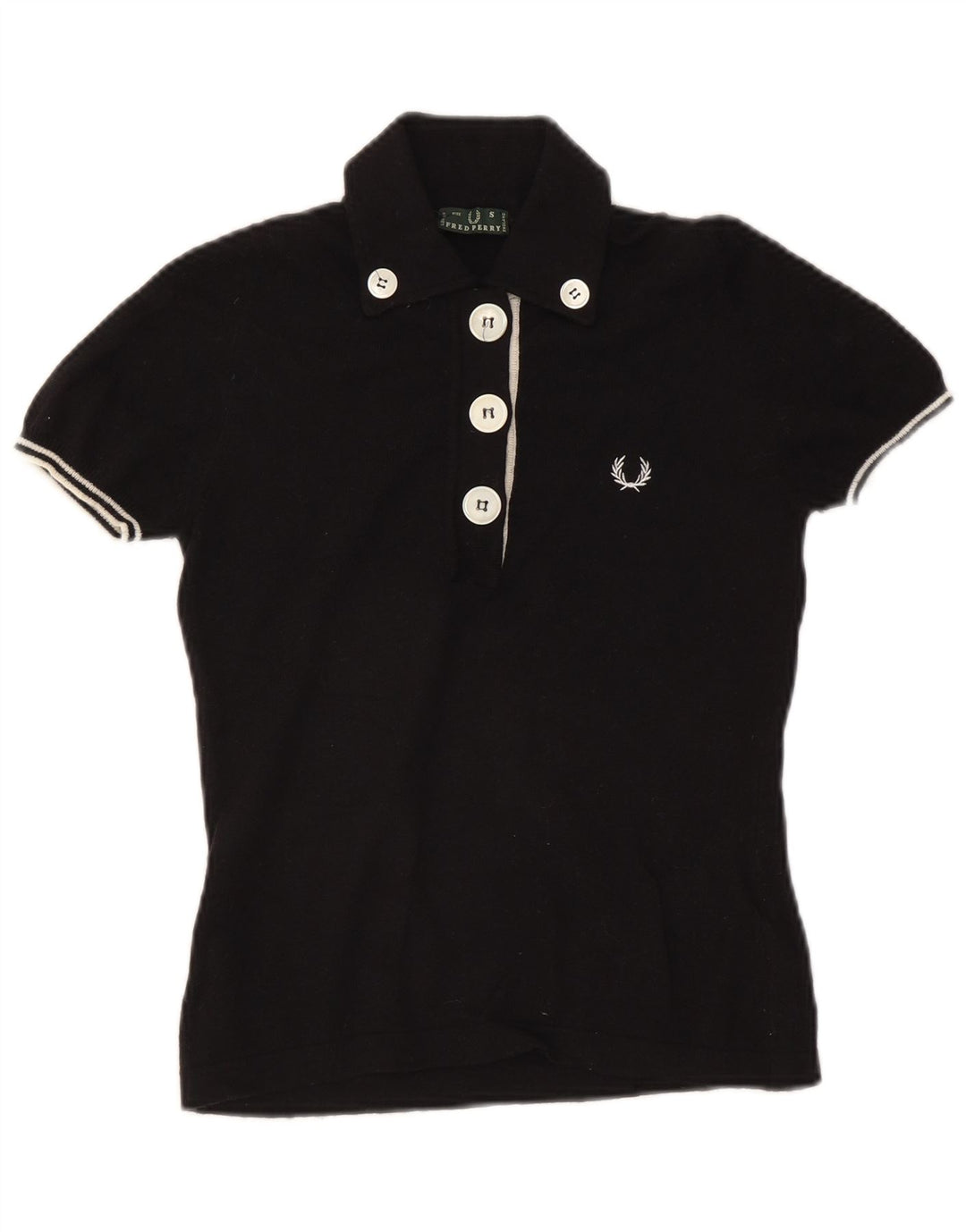 FRED PERRY Dame Polo Shirt UK 10 Lille Sort