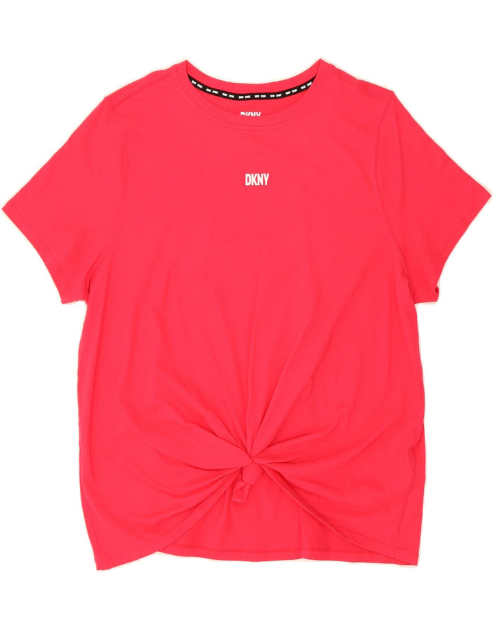 DKNY Womens Oversized T-Shirt Top UK 16 Large Pink Cotton Vintage Dkny and Second-Hand Dkny from Messina Hembry 