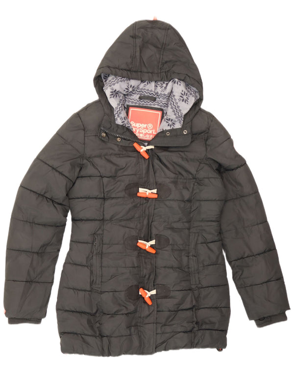 Superdry polstret hættejakke til kvinder UK 14 mellemgrå polyester