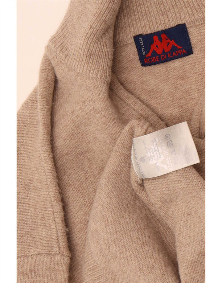 Kappa Herre Zip Neck Jumper Sweater 2XL Beige Uld