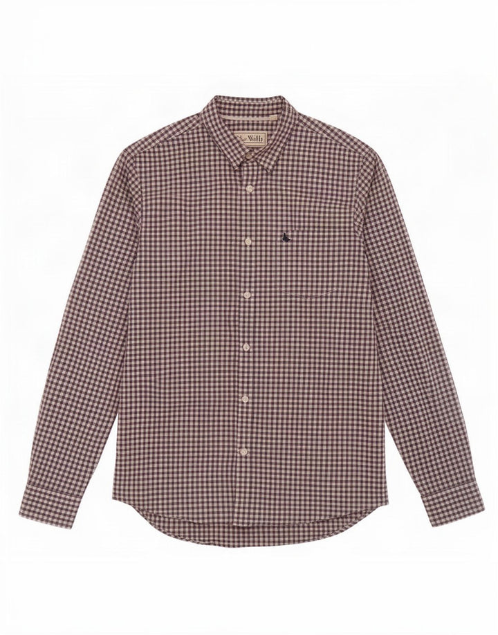 Jack Wills Herre Classic Fit skjorte Medium Navy Blue Gingham Cotton