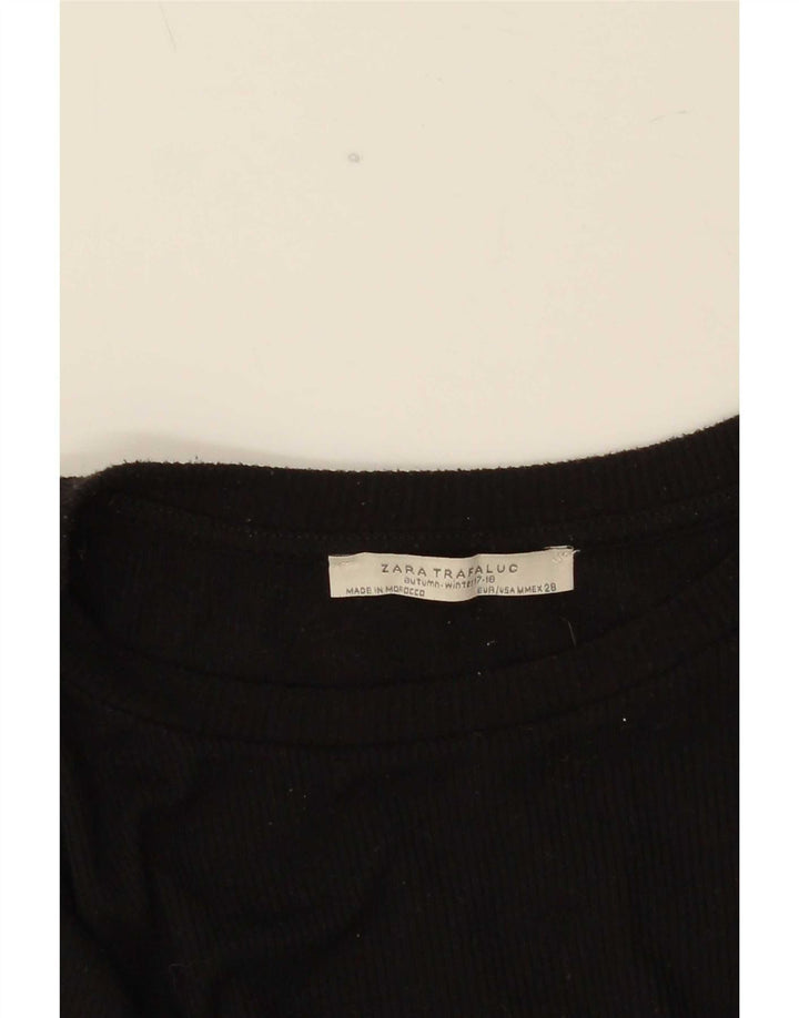 Zara Dame Trafaluc Top Langærmet UK 12 Medium Sort