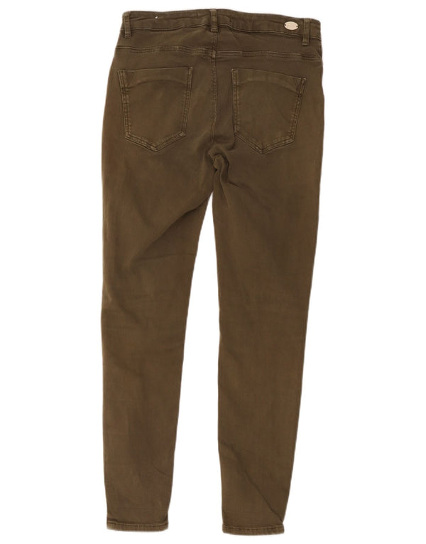 Zara Womens Cropped Jeans EU 40 Medium W30 L26 Khaki Bomuld