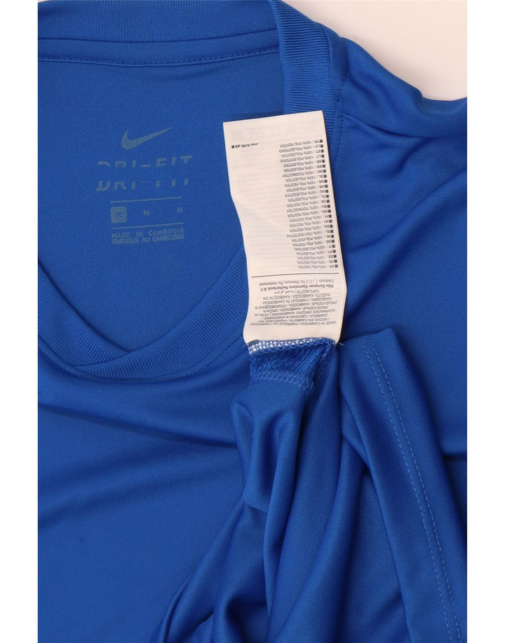 Nike Dri Fit T-shirt top mellemblå polyester til mænd