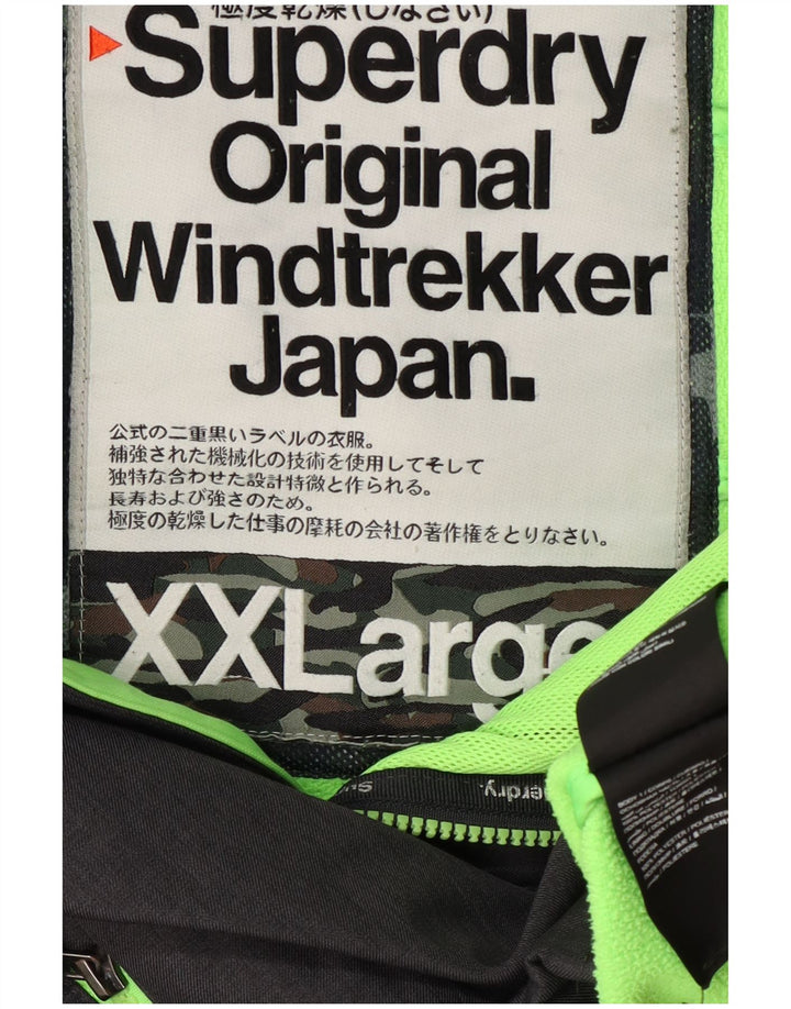 Superdry Windtrekker regnjakke med hætte til mænd UK 44 2XL Grå polyester