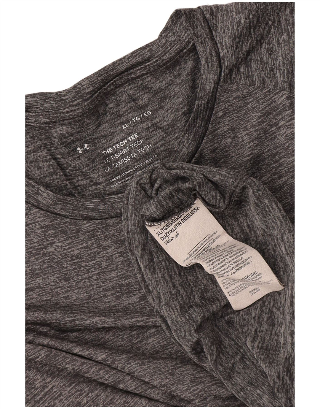 Under Armour Herre T-Shirt Top XL Grå Flecked Polyester