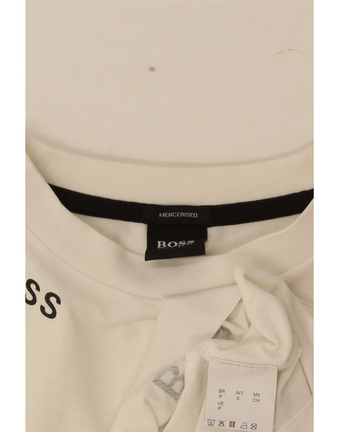 Hugo Boss Herre grafisk T-shirt Top Lille hvid bomuld