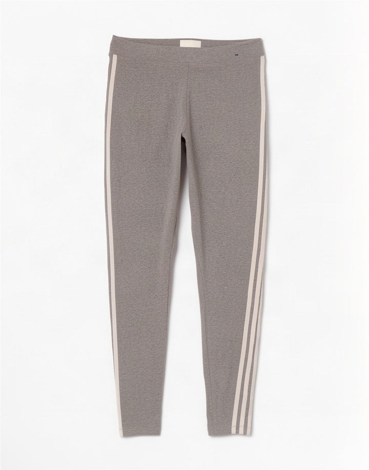 Adidas Dame Leggings UK 12/14 Medium Grey Bomuld