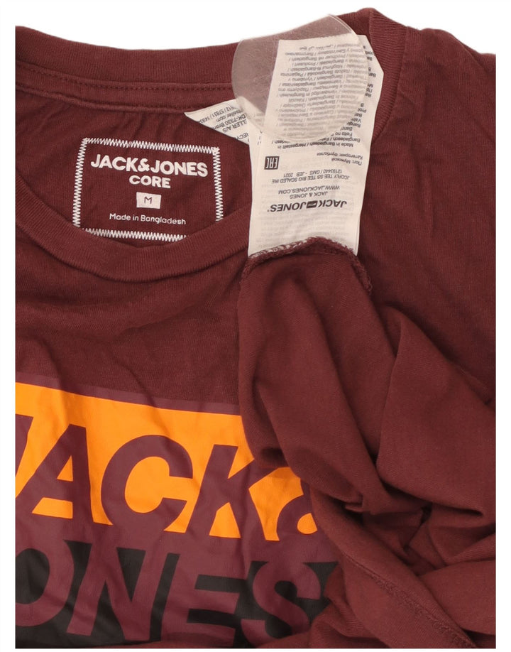 JACK & JONES Herre grafisk T-shirt Top Medium rødbrun bomuld