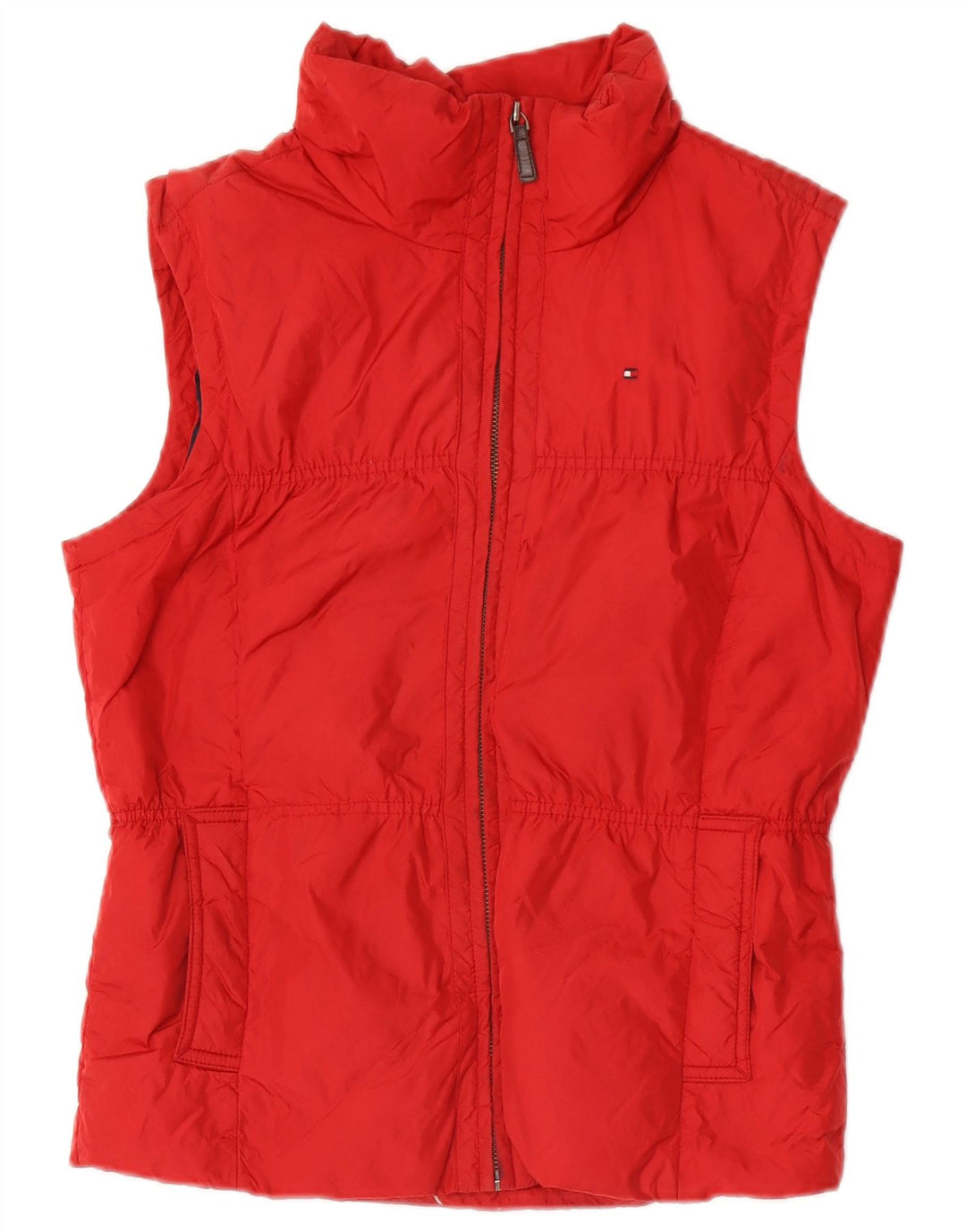 TOMMY HILFIGER Polstret Gilet til kvinder UK 10 Lille rød nylon