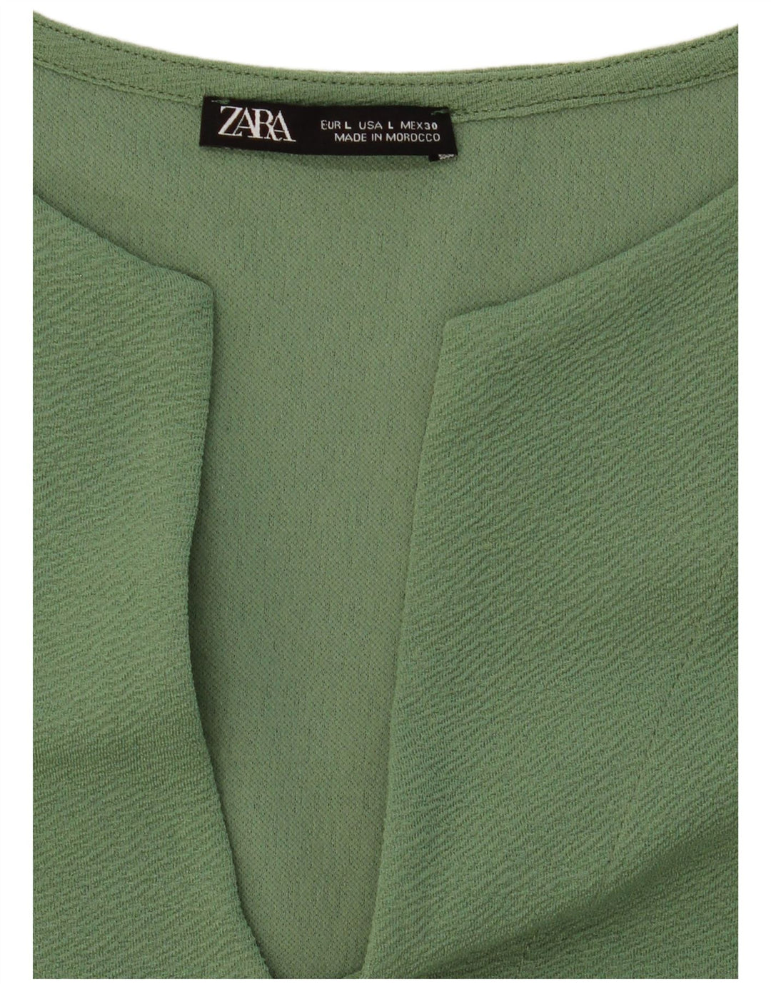 Zara Dame 3/4 ærme Skift Kjole UK 16 Large Grøn