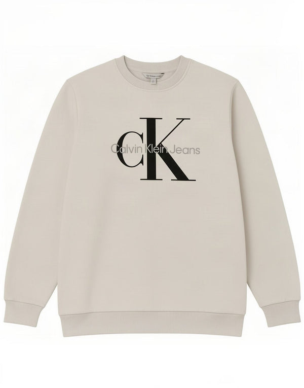 Calvin Klein Jeans Herre Grafisk Sweatshirt Jumper Medium Hvid Bomuld