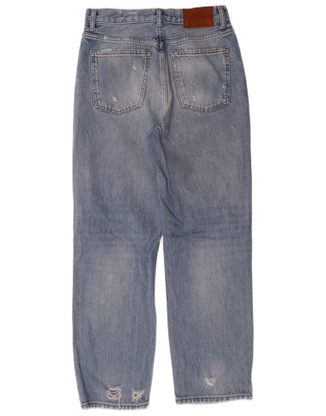 Zara Dame Distressed Tapered Jeans EU 36 XS W26 L27 Blue Cotton Grunge