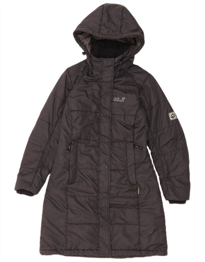 Jack Wolfskin Dame Hætte Polstret Frakke UK 10 Small Black Polyester