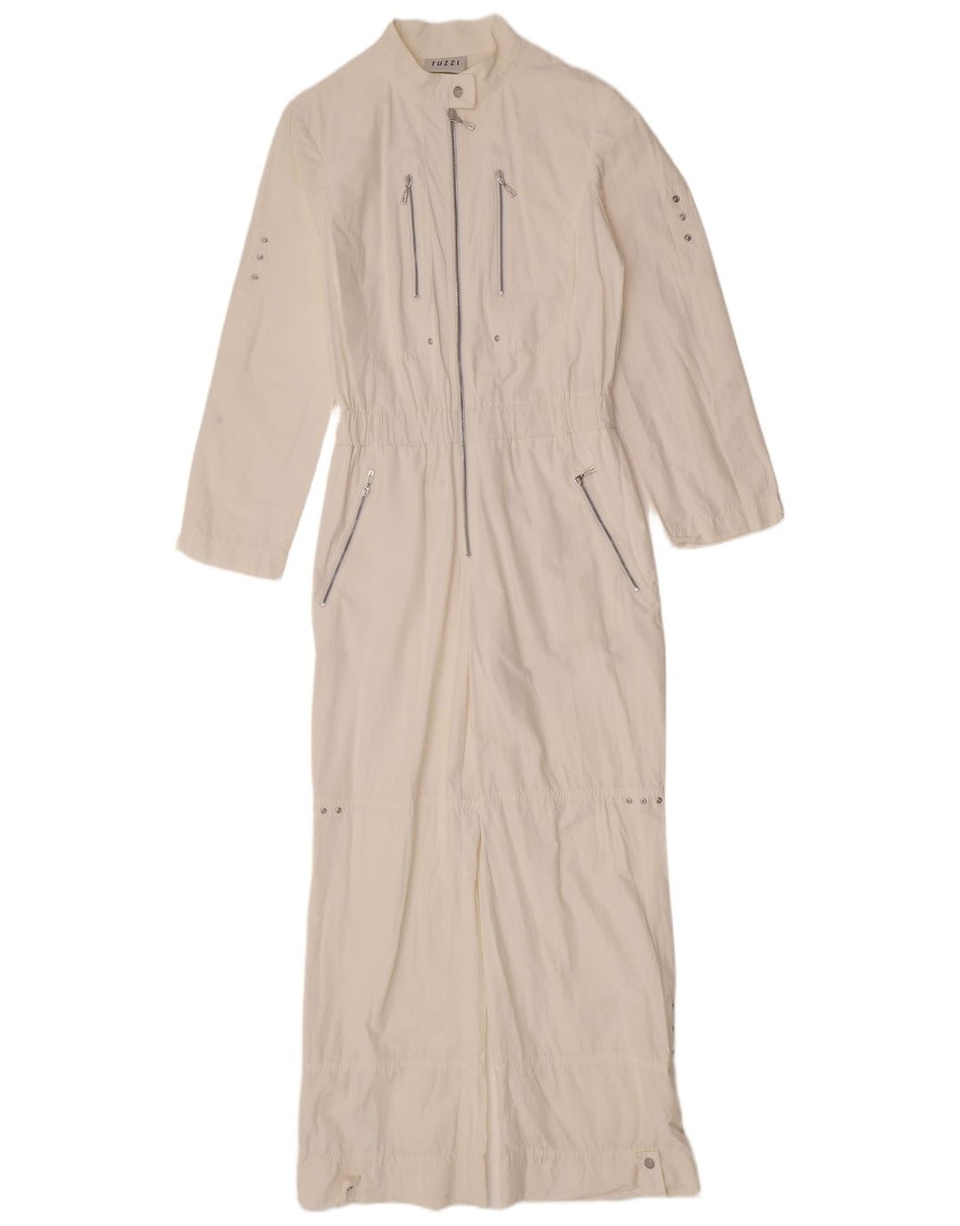 Tuzzi Dame Langærmet Jumpsuit UK 12 Medium White Bomuld