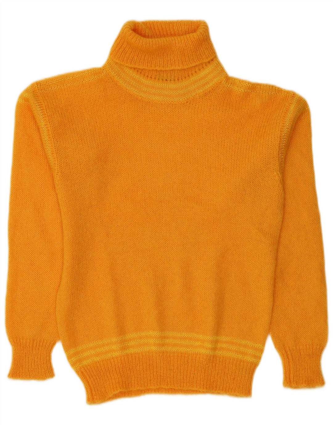 Vintage Dame Roll Neck Jumper Sweater UK 12 Medium Orange Mohair
