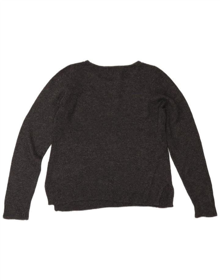 MONSOON Dame Boat Neck Jumper Sweater UK 12 Medium Grey Bomuld