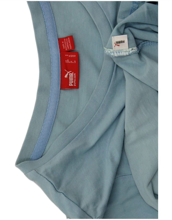 Puma Graphic T-Shirt Top UK 10 Small Blue