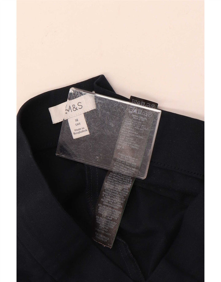 Marks & Spencer Dame Cropped Trousers UK 14 Medium W30 L25 Navy Blue