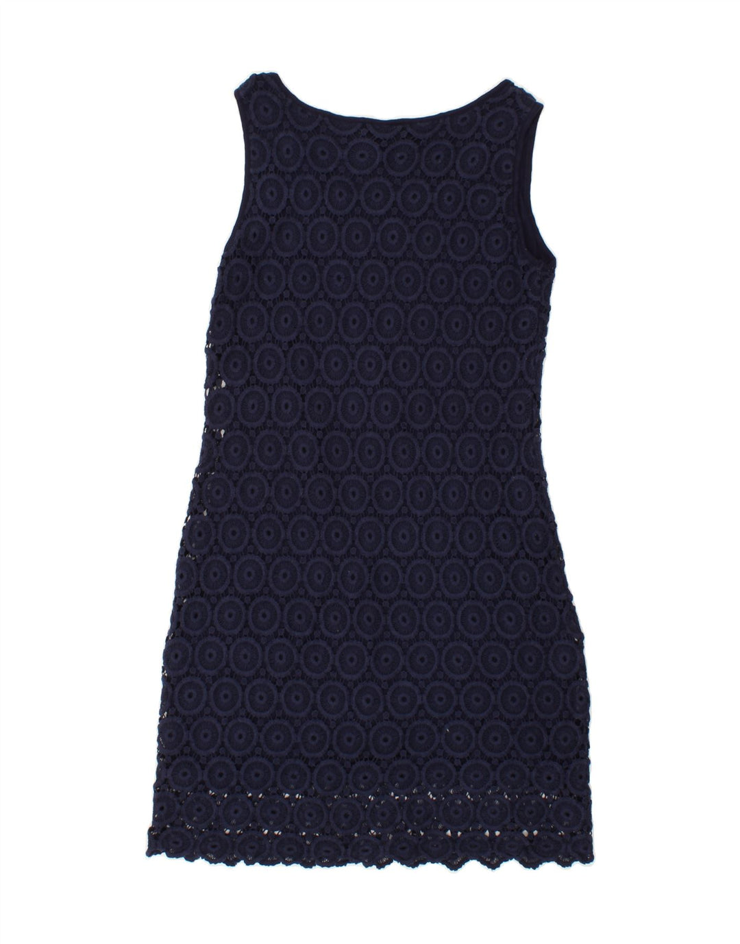 MONSOON Womens Sleeveless Sheath Dress UK 14 Medium Navy Blue Cotton Vintage Monsoon and Second-Hand Monsoon from Messina Hembry 