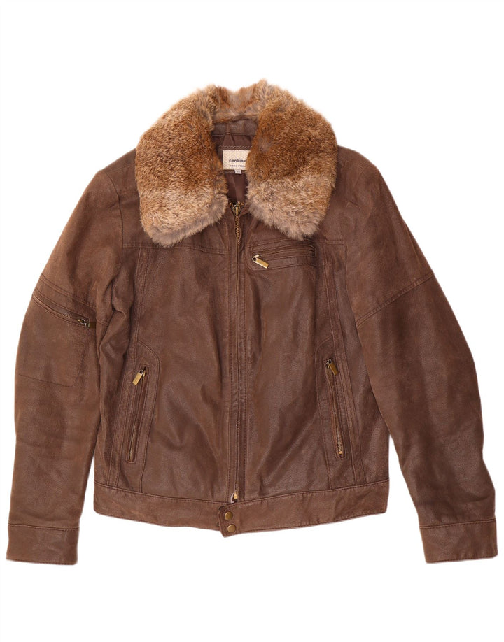 Conbipel Mens Leather Jacket IT 52 Large Brown