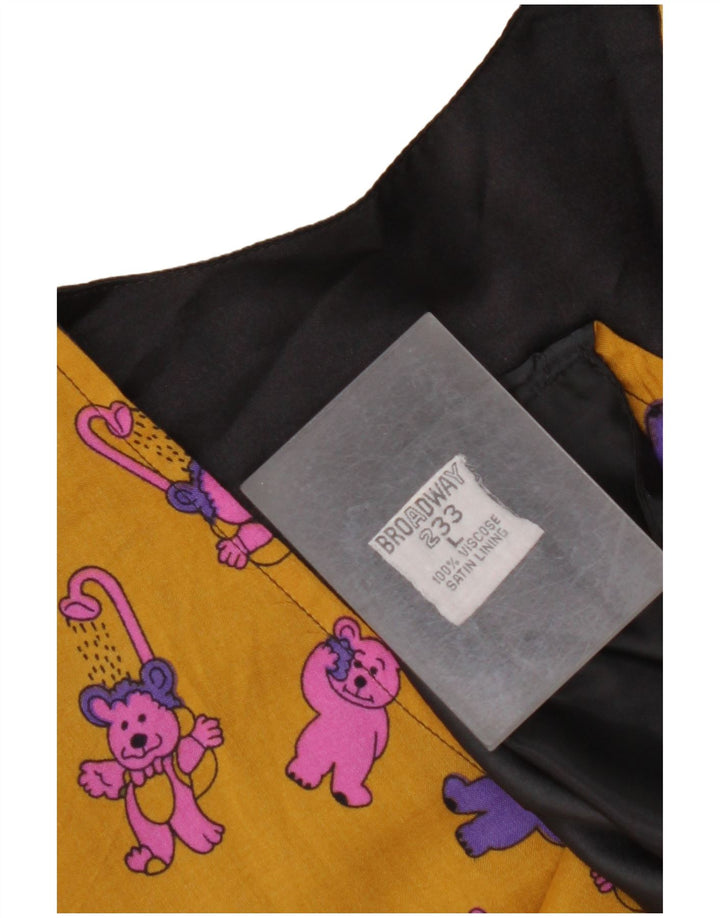 BROADWAY Herre grafisk vest Stor gul Colourblock Viscose