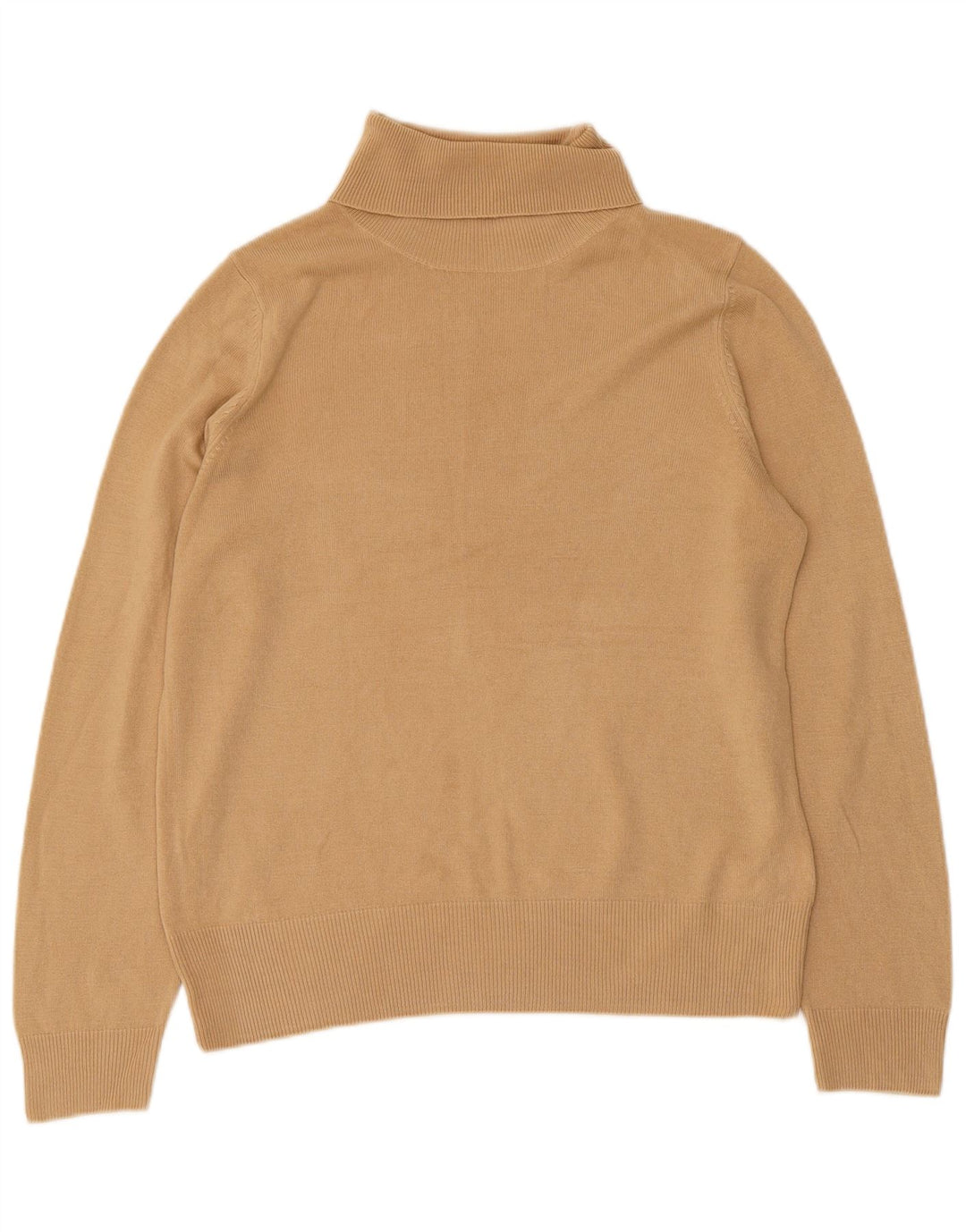 Marks & Spencer Dame Rullehals Sweater UK 12 Medium Brun Akryl