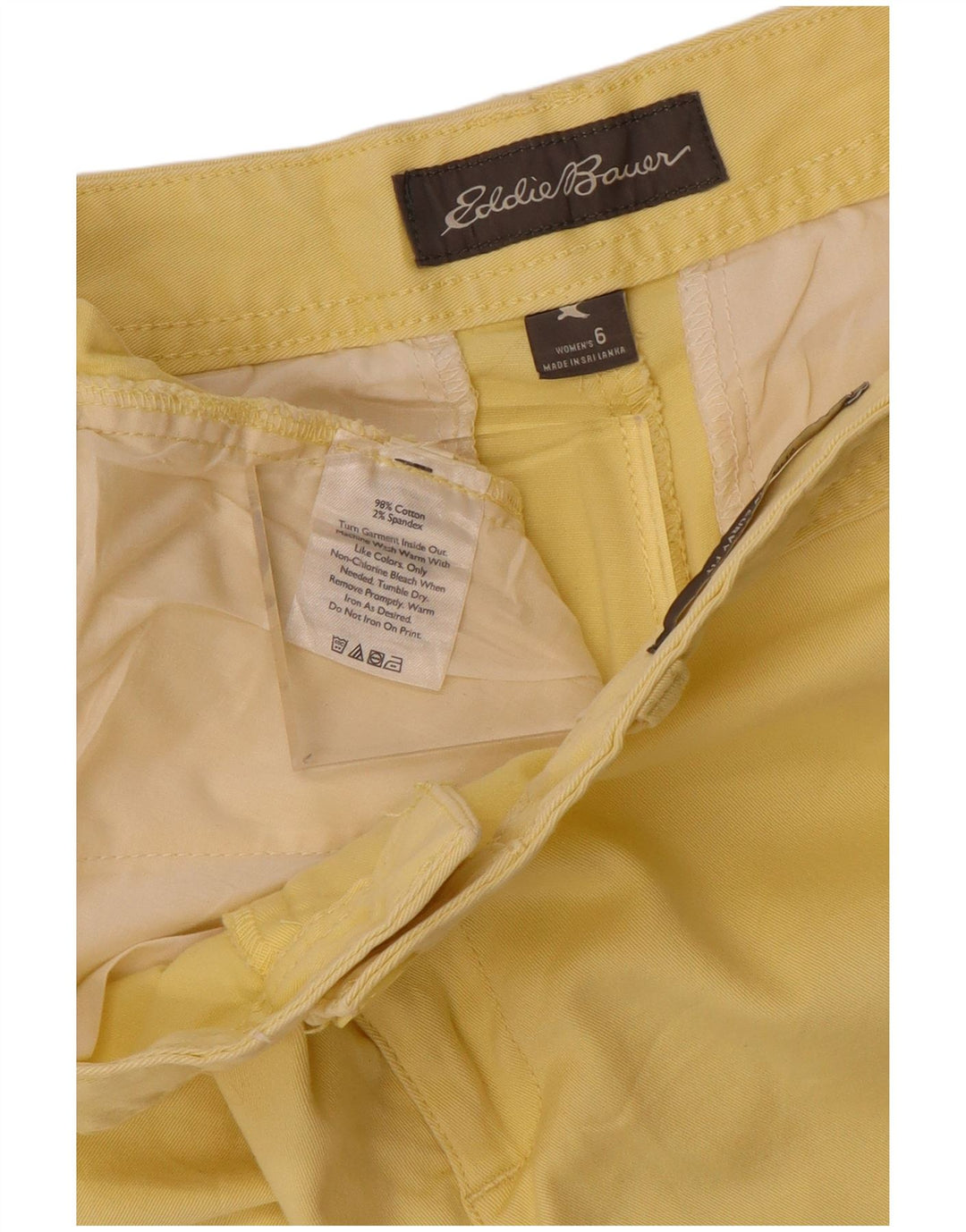 EDDIE BAUER Chino Shorts til kvinder US 6 Medium W32 Gul Bomuld