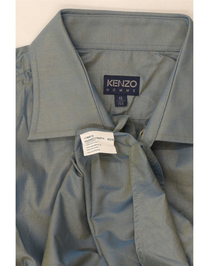 Kenzo Herreskjorte Str. 40 15 1/2 Medium Blå Bomuld