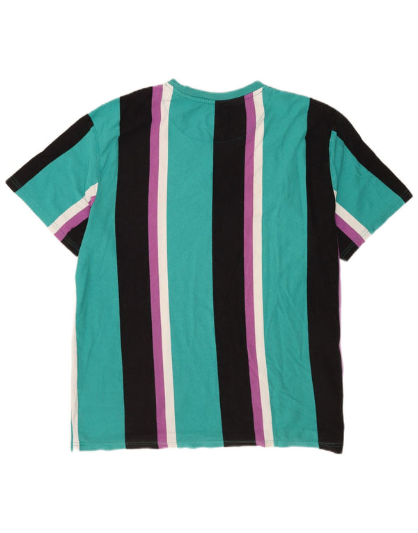 Karl Kani Herre grafisk T-shirt Top XL Flerfarvet stribet bomuld