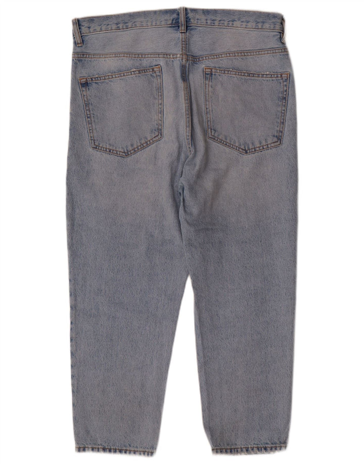 ZARA Herre Cropped Jeans EU 42 Large W32 L24 Blå