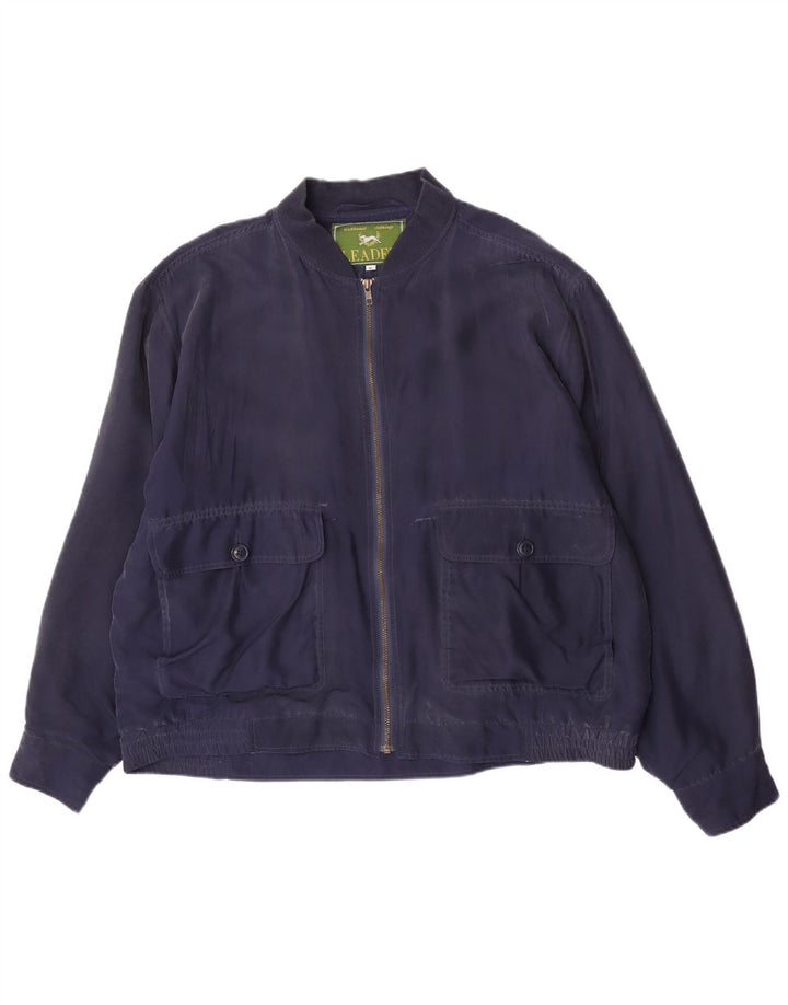 Leader Bomber Jacket UK 42 XL Navy Blue Silke