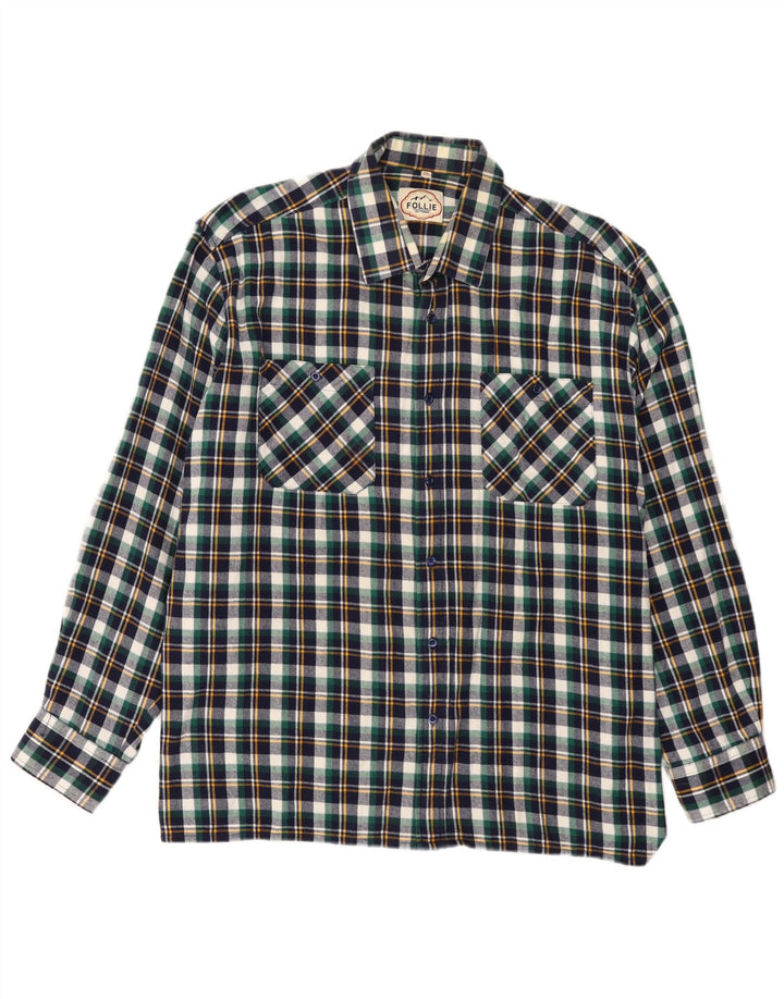 Follie Herre flannelskjorte str. 45/46 2XL Flerfarvet ternet bomuld