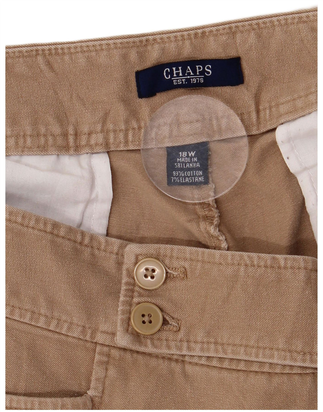 Chaps Dame Capri Bukser US 18 2XL W38 L20 Beige Bomuld