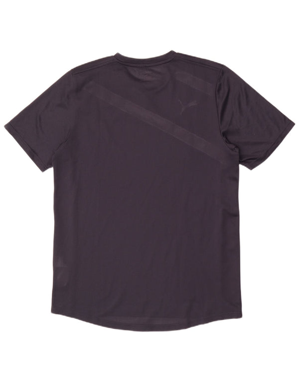 Puma Mens T-Shirt Top Large Navy Blue Striped
