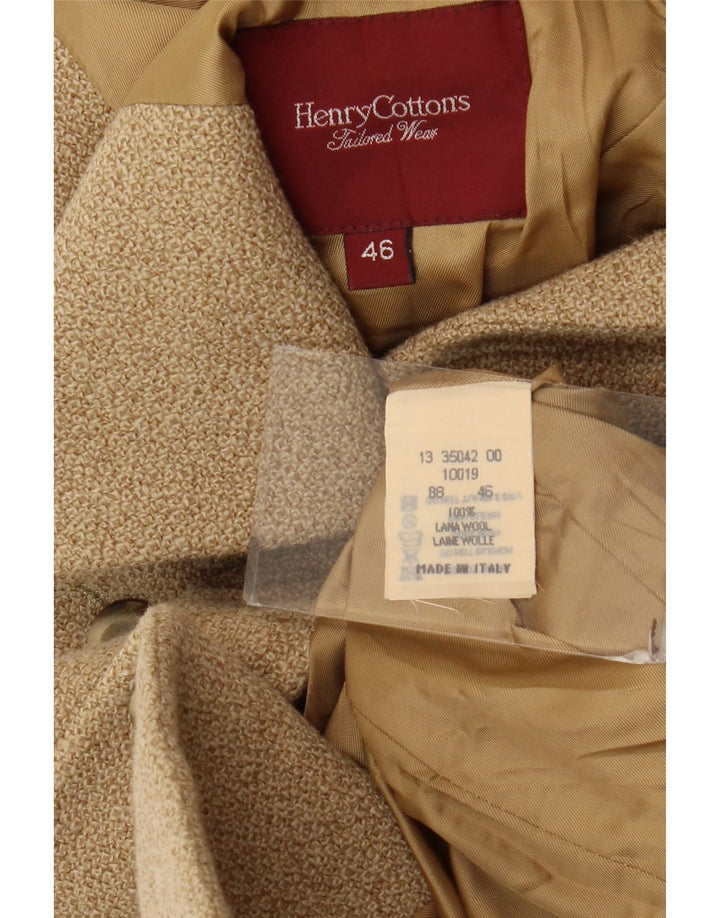 Henry Cottons Dame 4-knaps blazerjakke IT 46 Stor Beige Uld