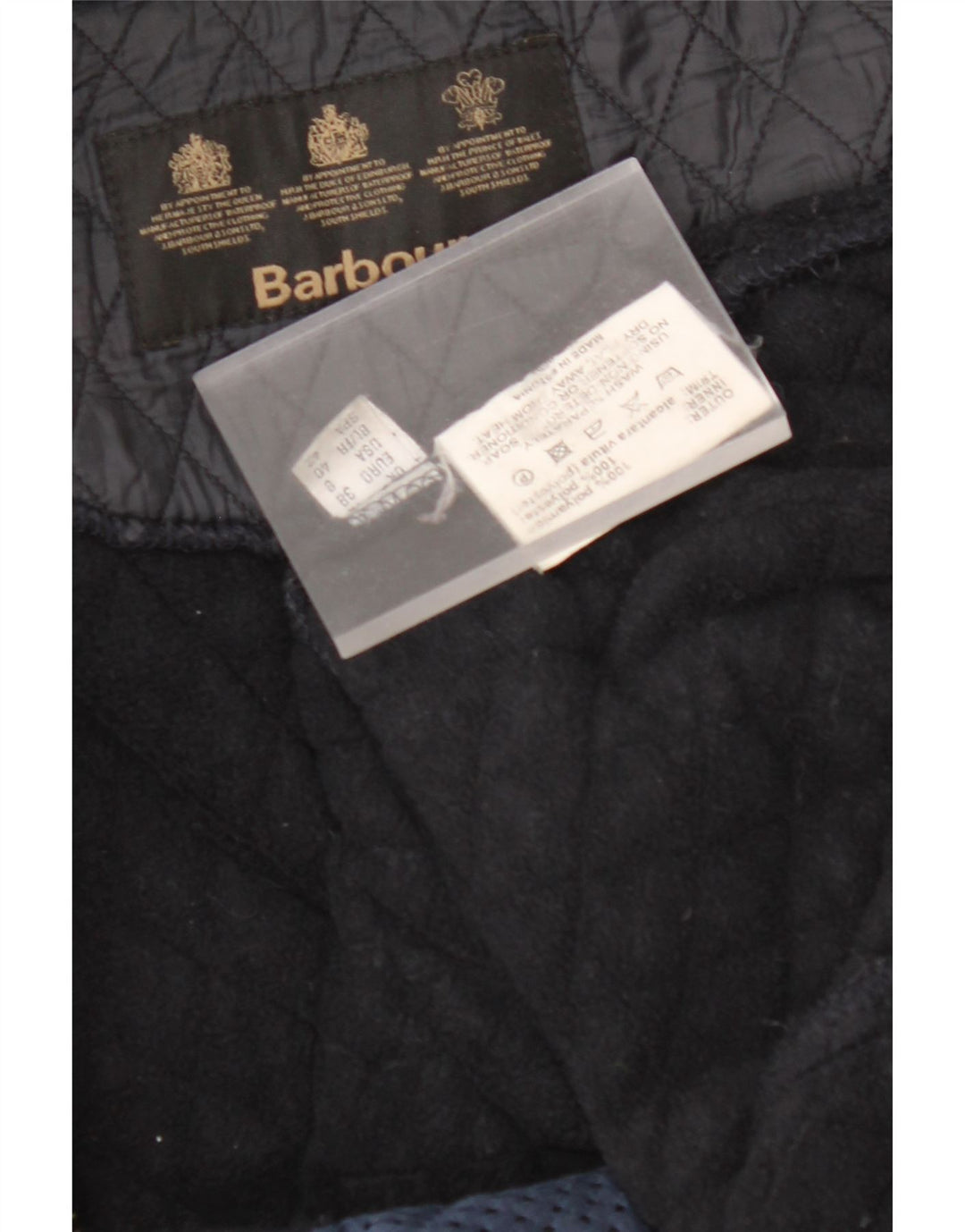 BARBOUR Quiltet jakke til kvinder UK 12 Medium Sort Polyamid