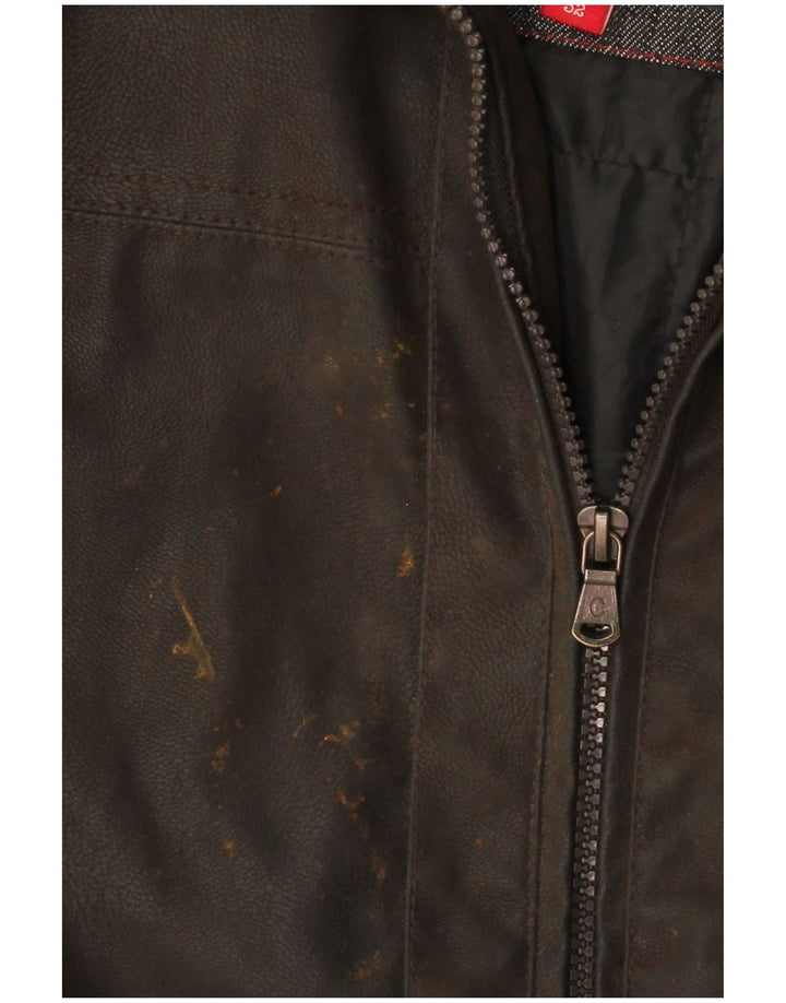 CANSON Herre imiteret læderjakke EU 52 XL Brun polyethylen