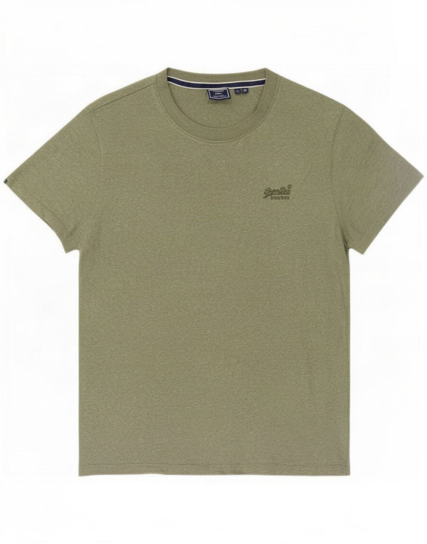 Superdry T-shirt top til mænd XL grøn flækket bomuld