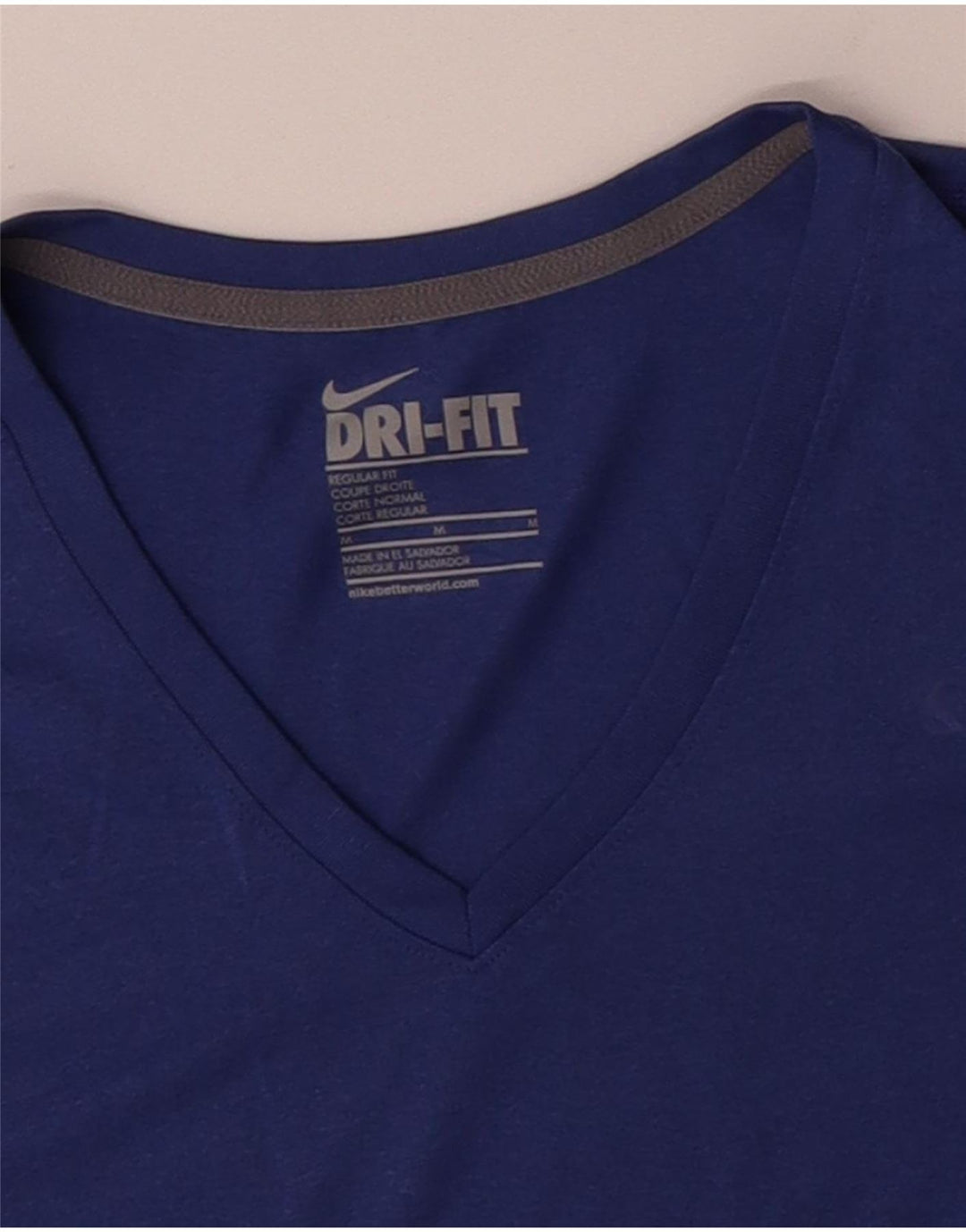 NIKE Womens Dri Fit Regular Fit Top Long Sleeve UK 14 Medium Blue
