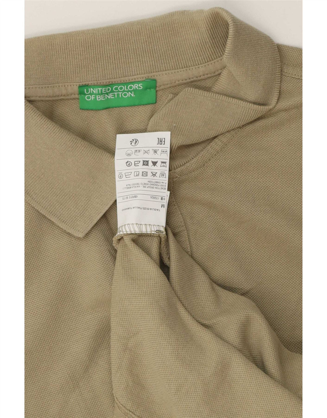 Benetton Herre poloshirt Medium Khaki Bomuld
