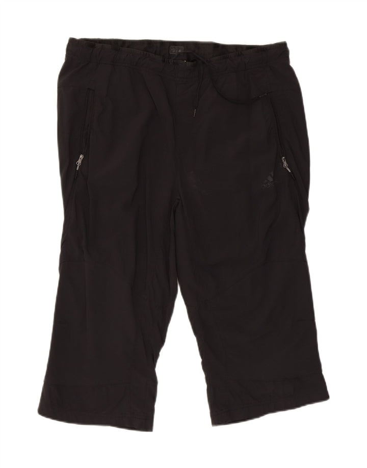 ADIDAS Womens Bermuda Sport Shorts UK 16 Large  Black Vintage Adidas and Second-Hand Adidas from Messina Hembry 