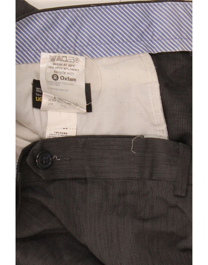 Marks & Spencer Herre Skræddersyet Fit Straight Suit Bukser W36 L29 Grå
