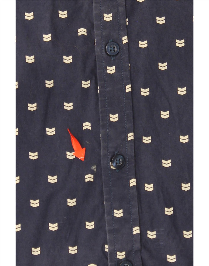 BILLABONG Herre Slim Fit kortærmet skjorte Mellem marineblå plettet bomuld