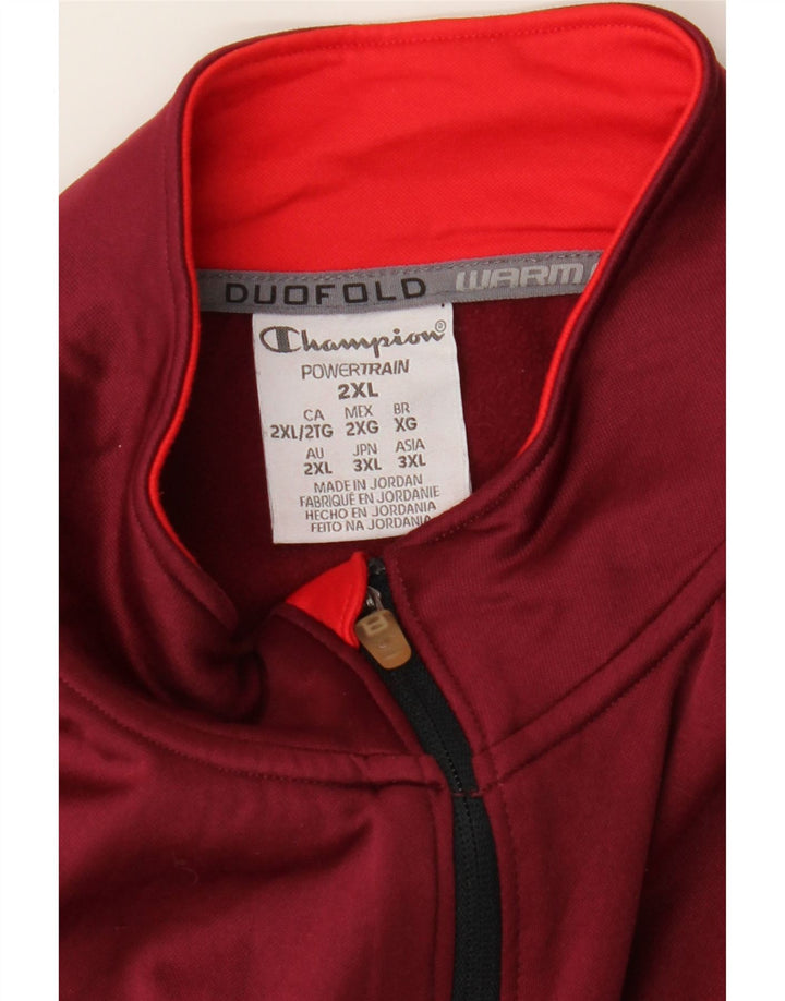 CHAMPION Womens Big & Tall Tracksuit Top Jacket UK 20 2XL Red Polyester Vintage Champion and Second-Hand Champion from Messina Hembry 