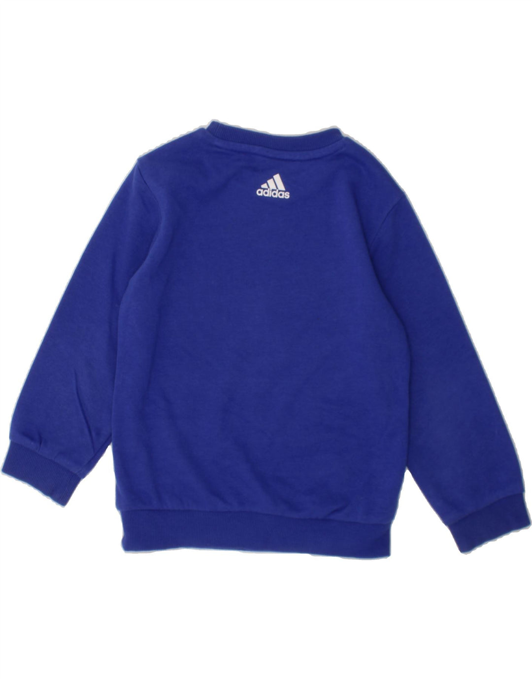 ADIDAS Boys Graphic Sweatshirt Jumper 2-3 Years Blue Vintage Adidas and Second-Hand Adidas from Messina Hembry 